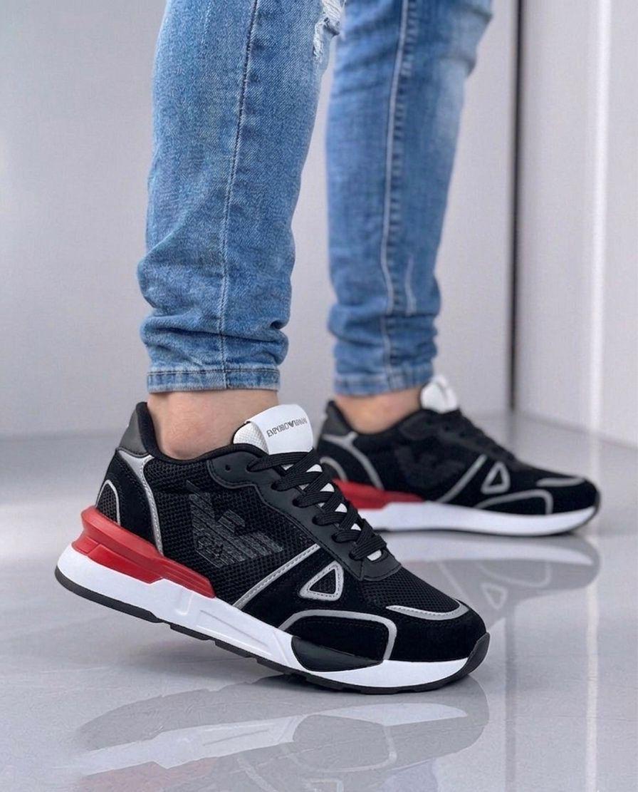 ARMANI CABALLERO AMC NEGRO TACO ROJO